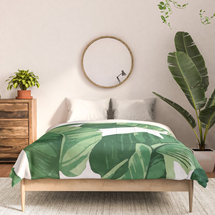 Tropical banana leaves IV Comforter Gallery Image 3