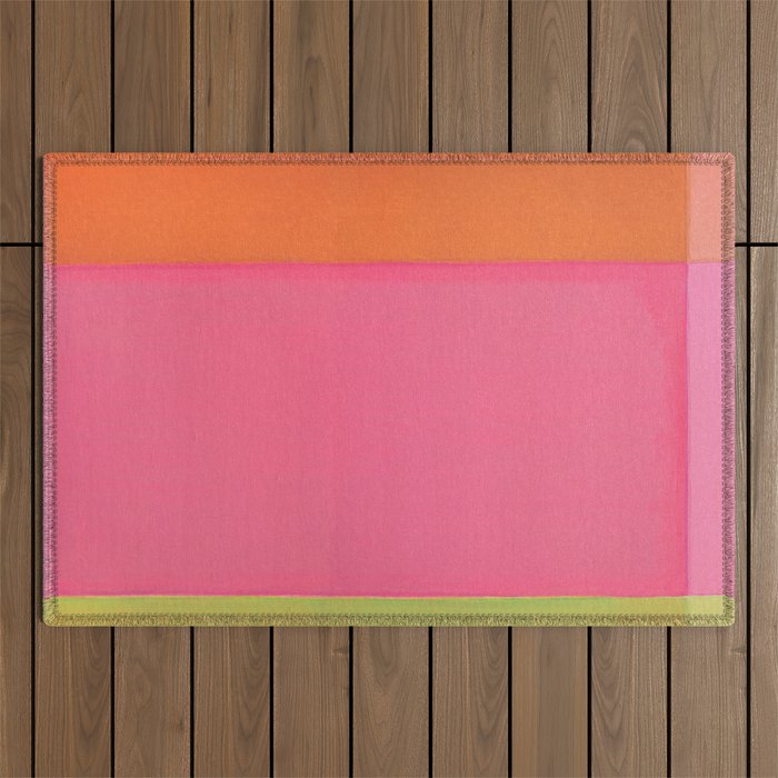 Walking to Work Abstract Painting Outdoor Rug Gallery Image 1