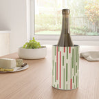 Interrupted Lines Midcentury Modern Christmas Pattern in Olive Green, Retro Xmas Red, and Cream Wine Chiller Gallery Image 4
