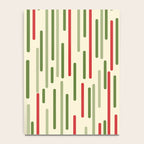 Interrupted Lines Midcentury Modern Christmas Pattern in Olive Green, Retro Xmas Red, and Cream Notebook Gallery Image 4