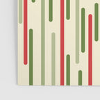 Interrupted Lines Midcentury Modern Christmas Pattern in Olive Green, Retro Xmas Red, and Cream Poster Gallery Image 3