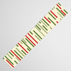 Interrupted Lines Midcentury Modern Christmas Pattern in Olive Green, Retro Xmas Red, and Cream Table Runner Gallery Image 3