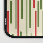 Interrupted Lines Midcentury Modern Christmas Pattern in Olive Green, Retro Xmas Red, and Cream Laptop Sleeve Gallery Image 3