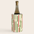 Interrupted Lines Midcentury Modern Christmas Pattern in Olive Green, Retro Xmas Red, and Cream Wine Chiller Gallery Image 2