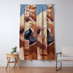 Golden Retriever Puppy Original Oil Painting Window Curtain Gallery Image 5