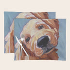 Golden Retriever Puppy Original Oil Painting Placemat Gallery Image 1