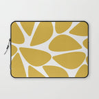 Riverbed Stones Minimalist Abstract Pattern in Light Mustard Yellow and White Laptop Sleeve Gallery Image 1
