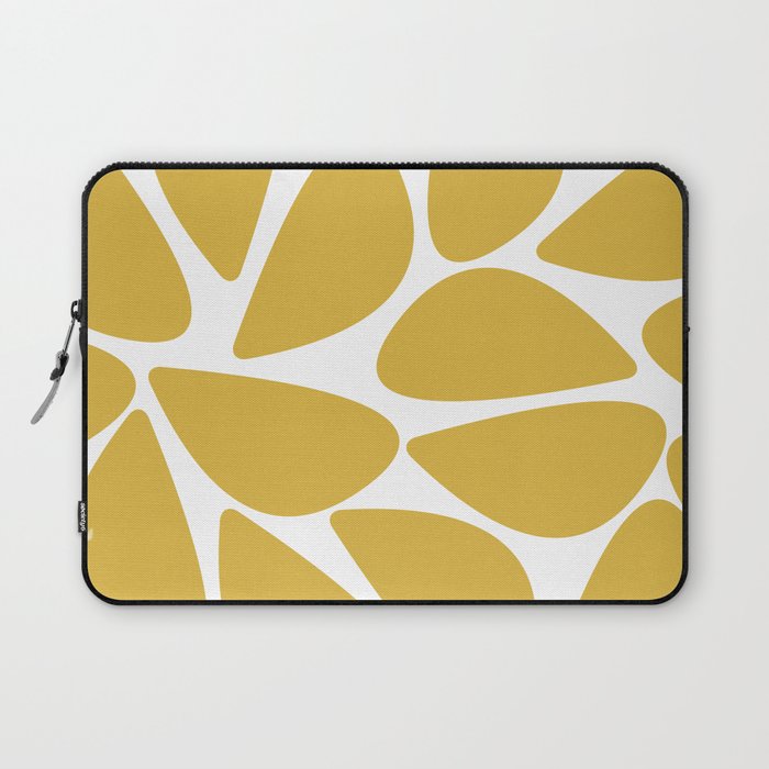 Riverbed Stones Minimalist Abstract Pattern in Light Mustard Yellow and White Laptop Sleeve Gallery Image 1