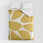 Riverbed Stones Minimalist Abstract Pattern in Light Mustard Yellow and White Duvet Cover Gallery Image 6
