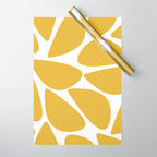 Riverbed Stones Minimalist Abstract Pattern in Light Mustard Yellow and White Wrapping Paper Gallery Image 1