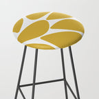 Riverbed Stones Minimalist Abstract Pattern in Light Mustard Yellow and White Stool Gallery Image 2
