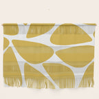 Riverbed Stones Minimalist Abstract Pattern in Light Mustard Yellow and White Wall Hanging Gallery Image 1