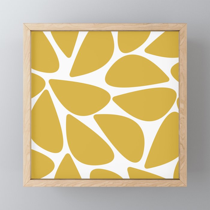 Riverbed Stones Minimalist Abstract Pattern In Light Mustard Yellow And White Mini Art Print Gallery Image 1