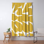 Riverbed Stones Minimalist Abstract Pattern in Light Mustard Yellow and White Window Curtain Gallery Image 5