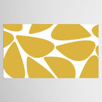 Riverbed Stones Minimalist Abstract Pattern in Light Mustard Yellow and White Tablecloth Gallery Image 2