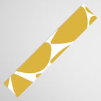 Riverbed Stones Minimalist Abstract Pattern in Light Mustard Yellow and White Table Runner Gallery Image 3