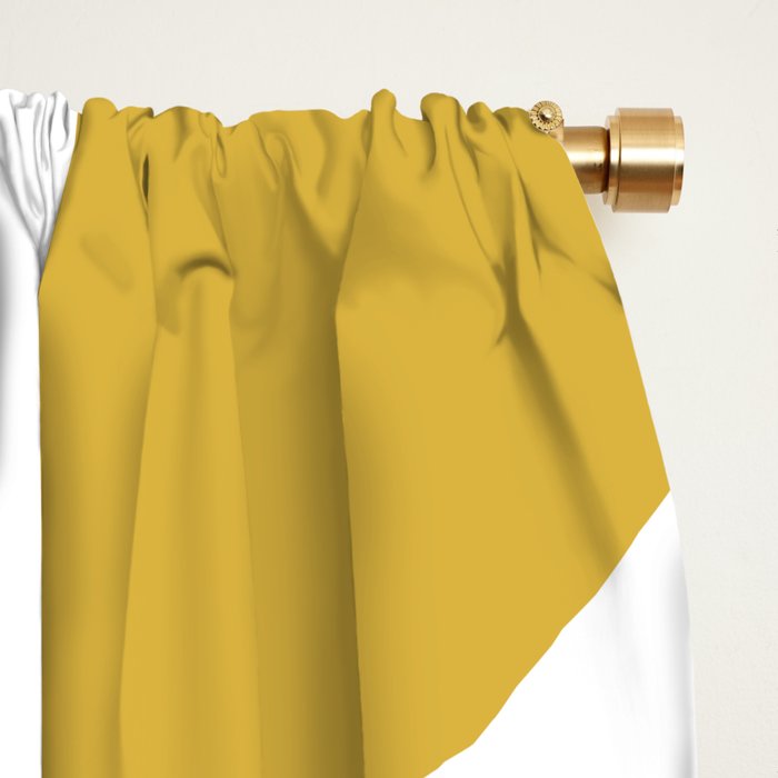 Riverbed Stones Minimalist Abstract Pattern in Light Mustard Yellow and White Window Curtain Gallery Image 2