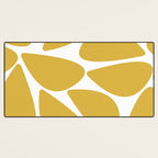 Riverbed Stones Minimalist Abstract Pattern in Light Mustard Yellow and White Desk Mat Gallery Image 3