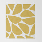 Riverbed Stones Minimalist Abstract Pattern in Light Mustard Yellow and White Throw Blanket Gallery Image 2