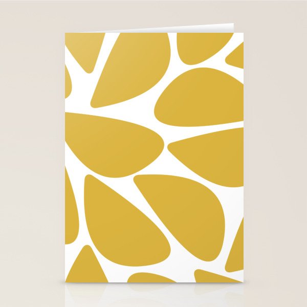 Riverbed Stones Minimalist Abstract Pattern in Light Mustard Yellow and White Stationery Card Gallery Image 2