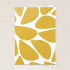 Riverbed Stones Minimalist Abstract Pattern in Light Mustard Yellow and White Stationery Card Gallery Image 2