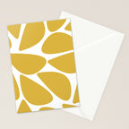 Riverbed Stones Minimalist Abstract Pattern in Light Mustard Yellow and White Stationery Card Gallery Image 2