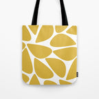 Riverbed Stones Minimalist Abstract Pattern in Light Mustard Yellow and White Tote Bag Gallery Image 1