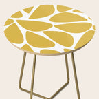 Riverbed Stones Minimalist Abstract Pattern in Light Mustard Yellow and White Side Table Gallery Image 2