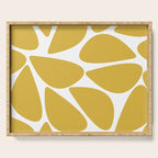 Riverbed Stones Minimalist Abstract Pattern in Light Mustard Yellow and White Serving Tray Gallery Image 1