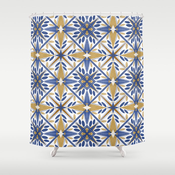 Geometric modern tile B Shower Curtain Gallery Image 1