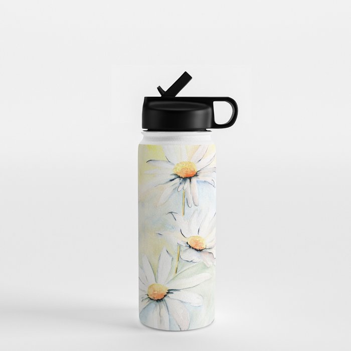 White Daisies Water Bottle Gallery Image 1