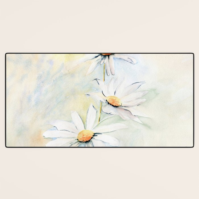 White Daisies Desk Mat Gallery Image 3