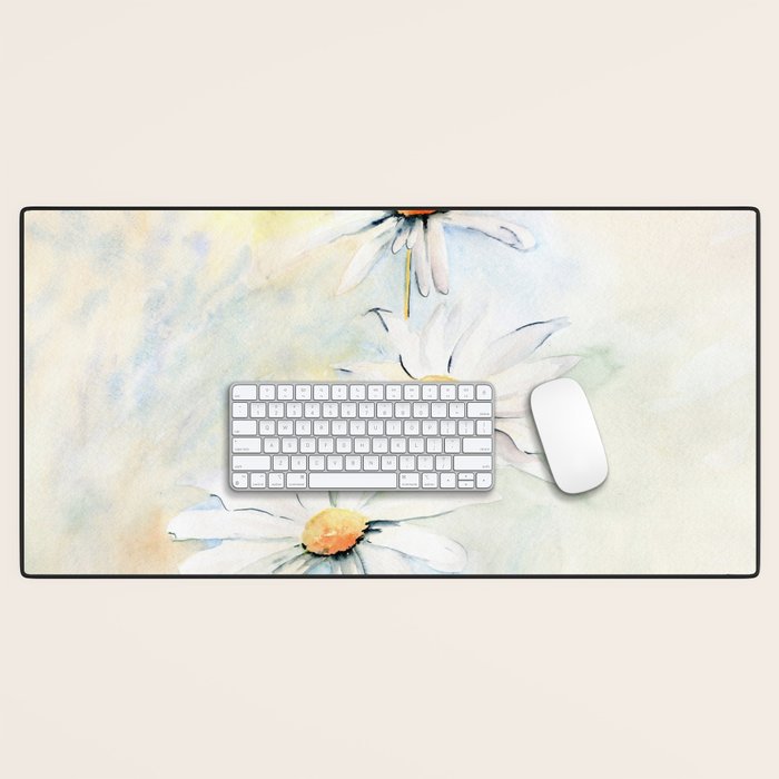 White Daisies Desk Mat Gallery Image 1