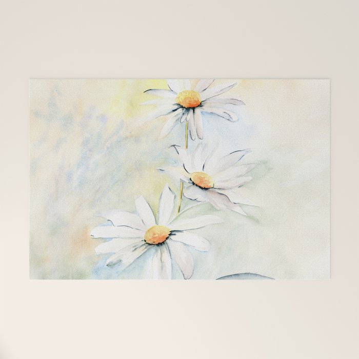 White Daisies Welcome Mat Gallery Image 1