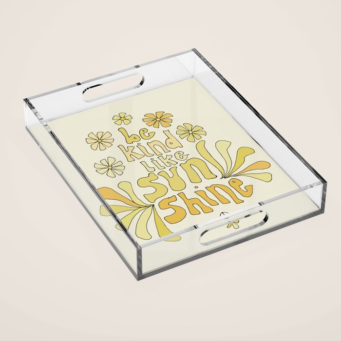 be kind like sunshine // retro surf art by surfy birdy Acrylic Tray Gallery Image 1