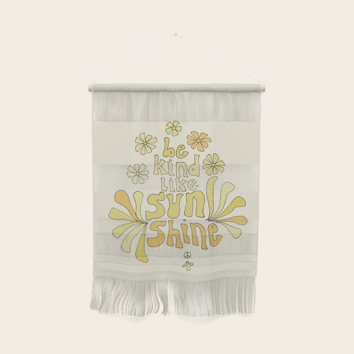 be kind like sunshine // retro surf art by surfy birdy Wall Hanging Gallery Image 1