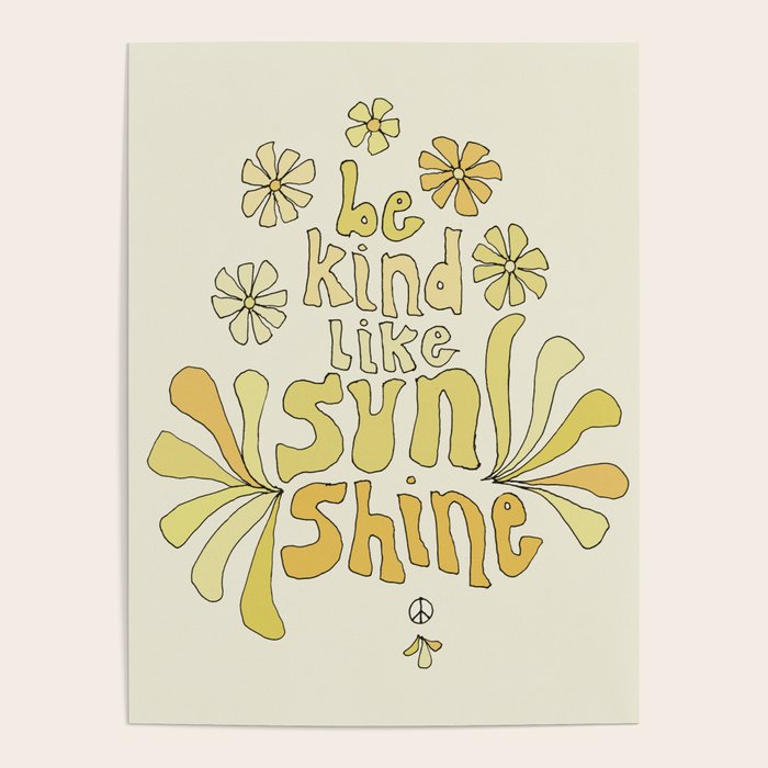 be kind like sunshine // retro surf art by surfy birdy Poster Gallery Image 4
