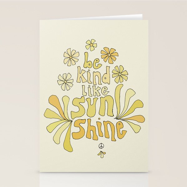 be kind like sunshine // retro surf art by surfy birdy Stationery Card Gallery Image 1