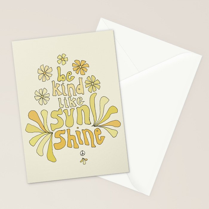 be kind like sunshine // retro surf art by surfy birdy Stationery Card Gallery Image 2