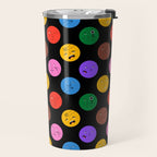 Funny colorful cartoon character face pattern Travel Mug Gallery Image 2
