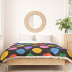 Funny colorful cartoon character face pattern Duvet Cover Gallery Image 3