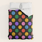 Funny colorful cartoon character face pattern Duvet Cover Gallery Image 6