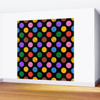 Funny colorful cartoon character face pattern Wall Mural Gallery Image 2
