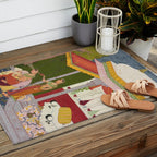 Dhanasri Ragini Antique Indian Painted Illustration Princess Pavilion Outdoor Rug Gallery Image 2