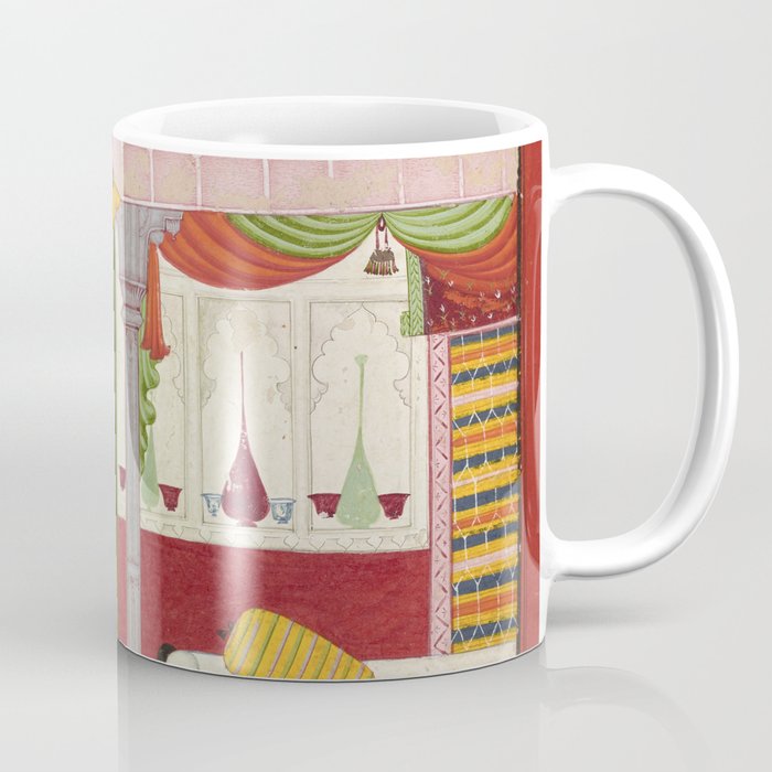 Dhanasri Ragini Antique Indian Painted Illustration Princess Pavilion Coffee Mug Gallery Image 1