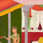 Dhanasri Ragini Antique Indian Painted Illustration Princess Pavilion Coffee Mug Gallery Image 2