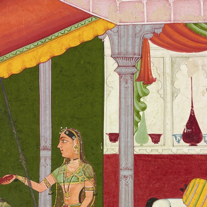 Dhanasri Ragini Antique Indian Painted Illustration Princess Pavilion Coffee Mug Gallery Image 2