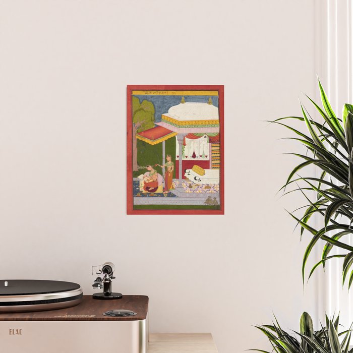 Dhanasri Ragini Antique Indian Painted Illustration Princess Pavilion Poster Gallery Image 2