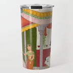 Dhanasri Ragini Antique Indian Painted Illustration Princess Pavilion Travel Mug Gallery Image 1
