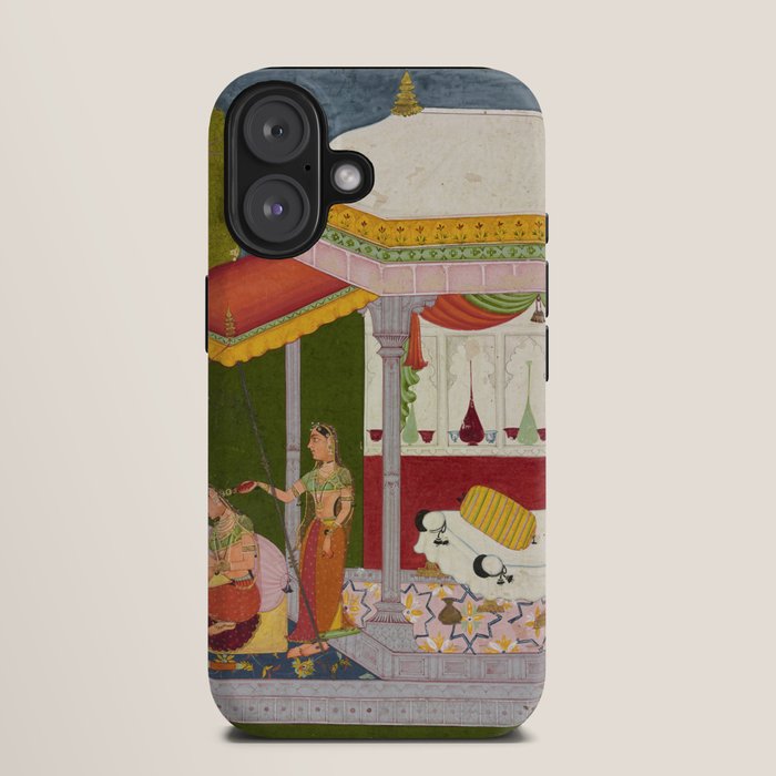 Dhanasri Ragini Antique Indian Painted Illustration Princess Pavilion iPhone Case Gallery Image 9